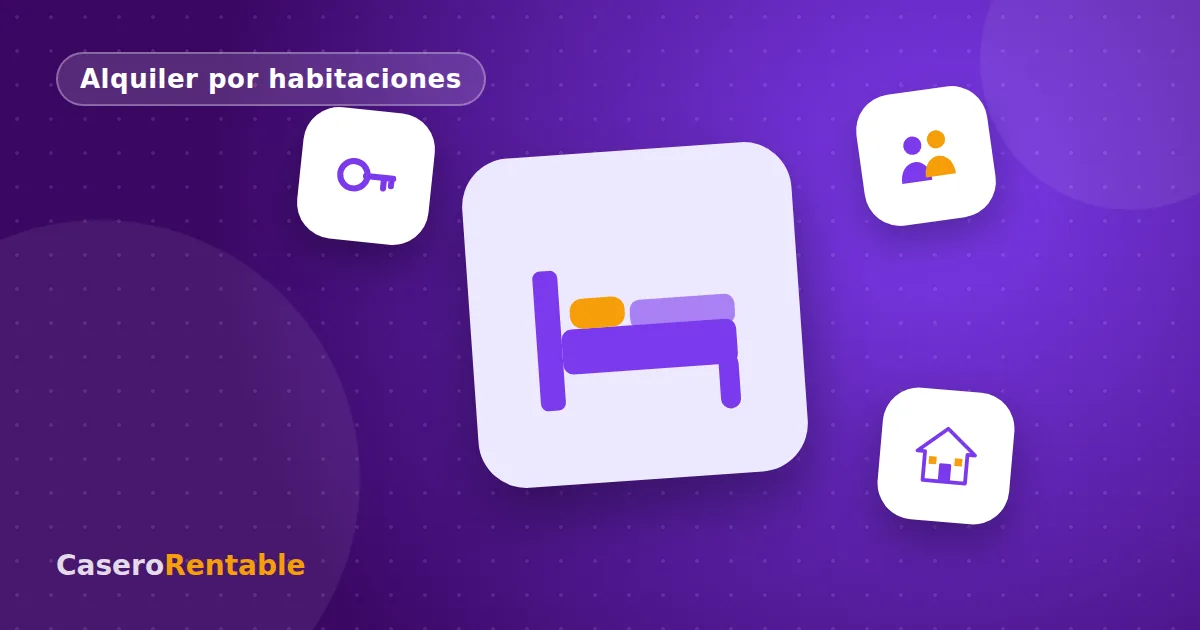 Ilustración de una cama, una llave y varios inquilinos