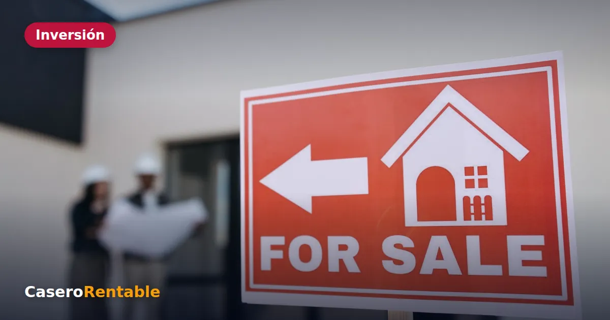 Cartel de casa en venta frente a una vivienda