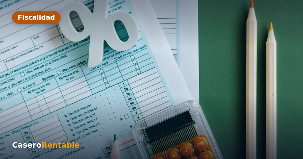 Formulario de impuestos con el símbolo de porcentaje y una calculadora