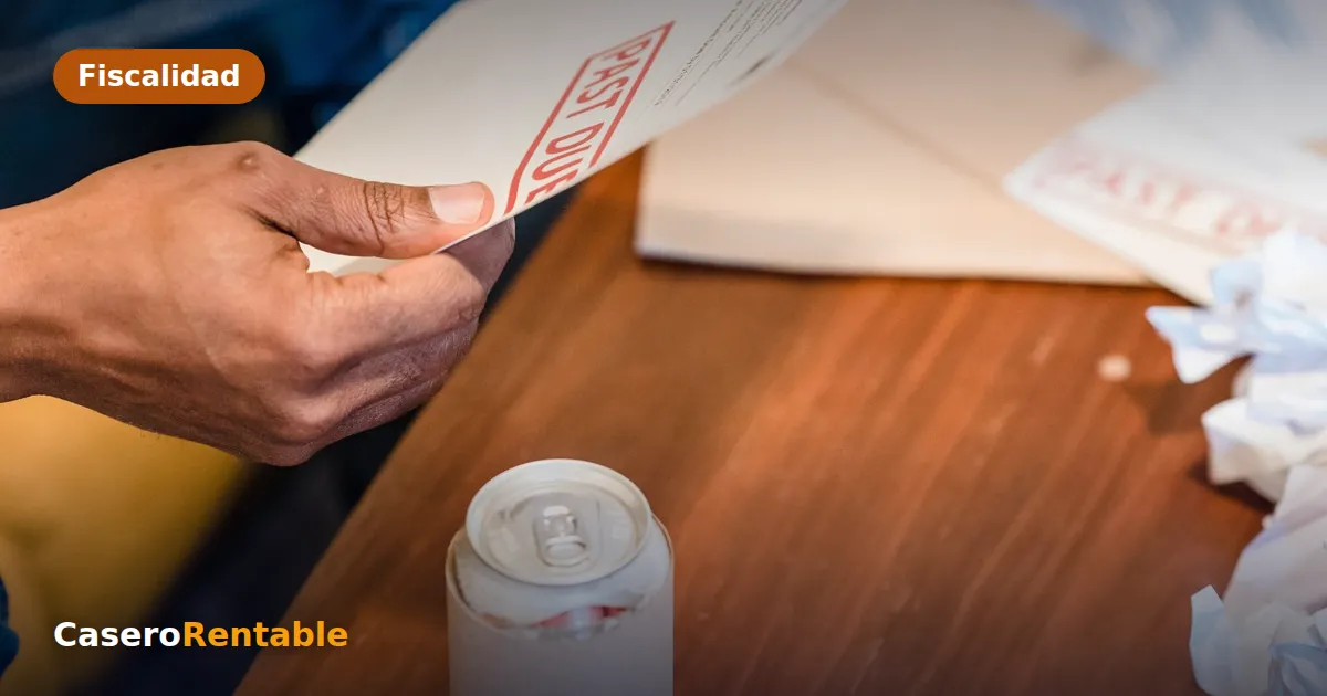 Manos revisando facturas y recibos sobre una mesa