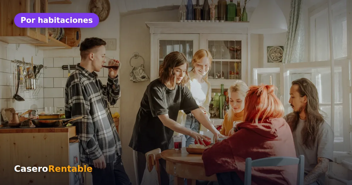 Compañeros de piso cenando juntos en la cocina